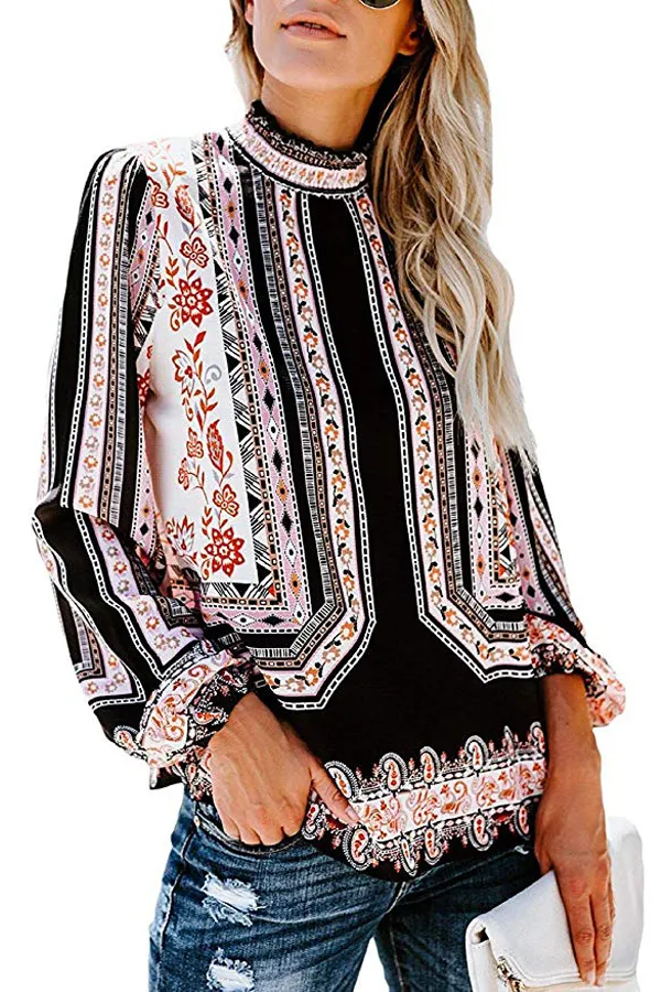 Floral-and-Tribal-Print-Smocked-Long-Sleeve-Blouse-LC251632-1-1