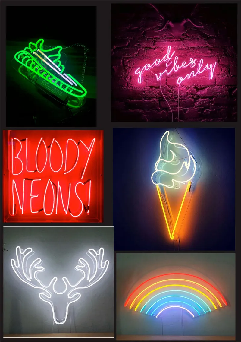 Mantar neon tabela el sanatları hafif bira çubuğu pub gerçek cam tüp logo reklam ekran neon işaretleri 17 19 24'215r