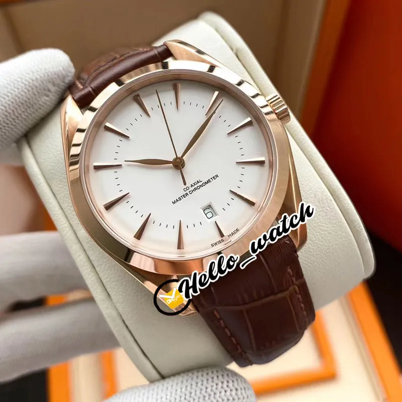 NY SPECIAL 39 5MM 511 53 40 20 02 001 VIT DIAL Automatisk herrklocka Rose Gold Case Brown Leather Strap Gents Watches Hello Watc331r