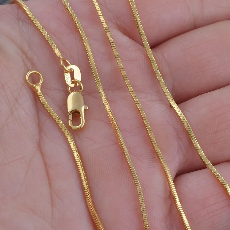 Exquis 18K Genuine Jewelry Gold Filled Golden Chain Collier 16-30 pouces