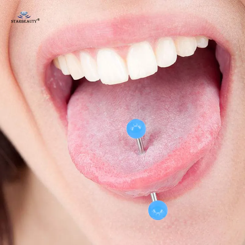 Starbeauty 7st Noctilucent Barbell Tongue Piercing Ring Akryl Nippel Helix Langue Ear Pircing Jewelry1 Other303b