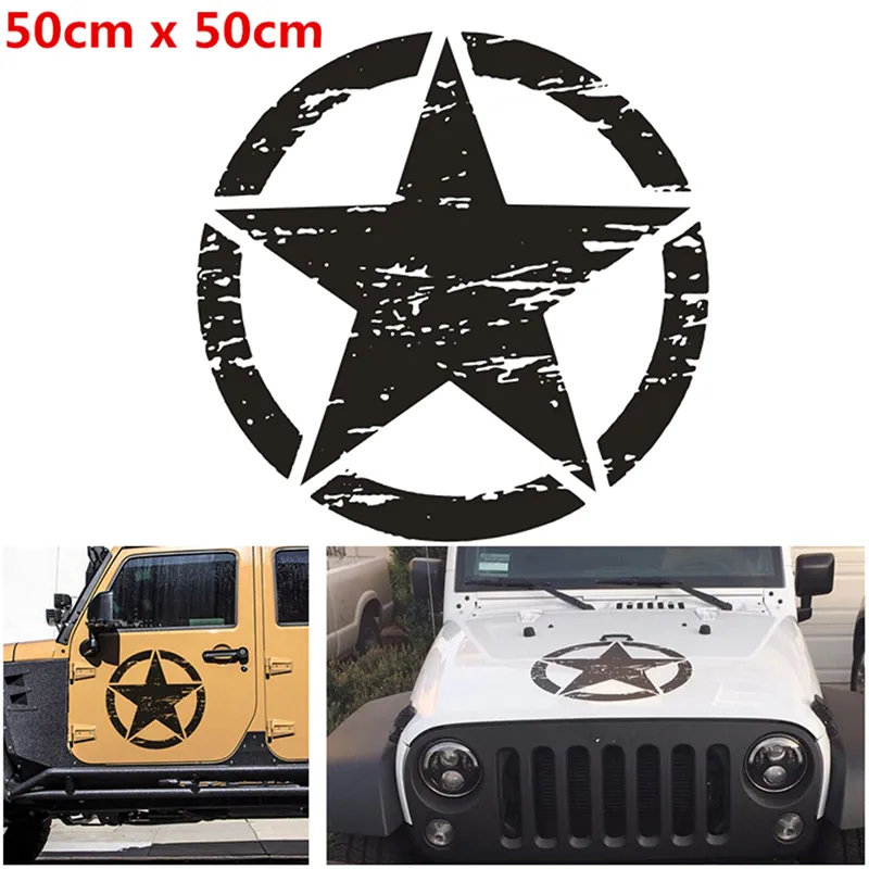 Army Wojskowa gwiazda winylowa naklejka na ciężarówkę samochodową Jeep 5050 cm Waterproof6171325