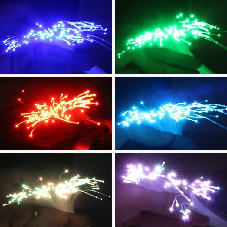 Buntes RGB-LED-Kunststoff-Lichtwellenleiter-Stern-Decken-Set, Licht-Neonschild, 150 Stück, 0,75 mm, 2 m, 16 W, RGB-Lichtwellenleiter, Lichtermotor, 24ke2224