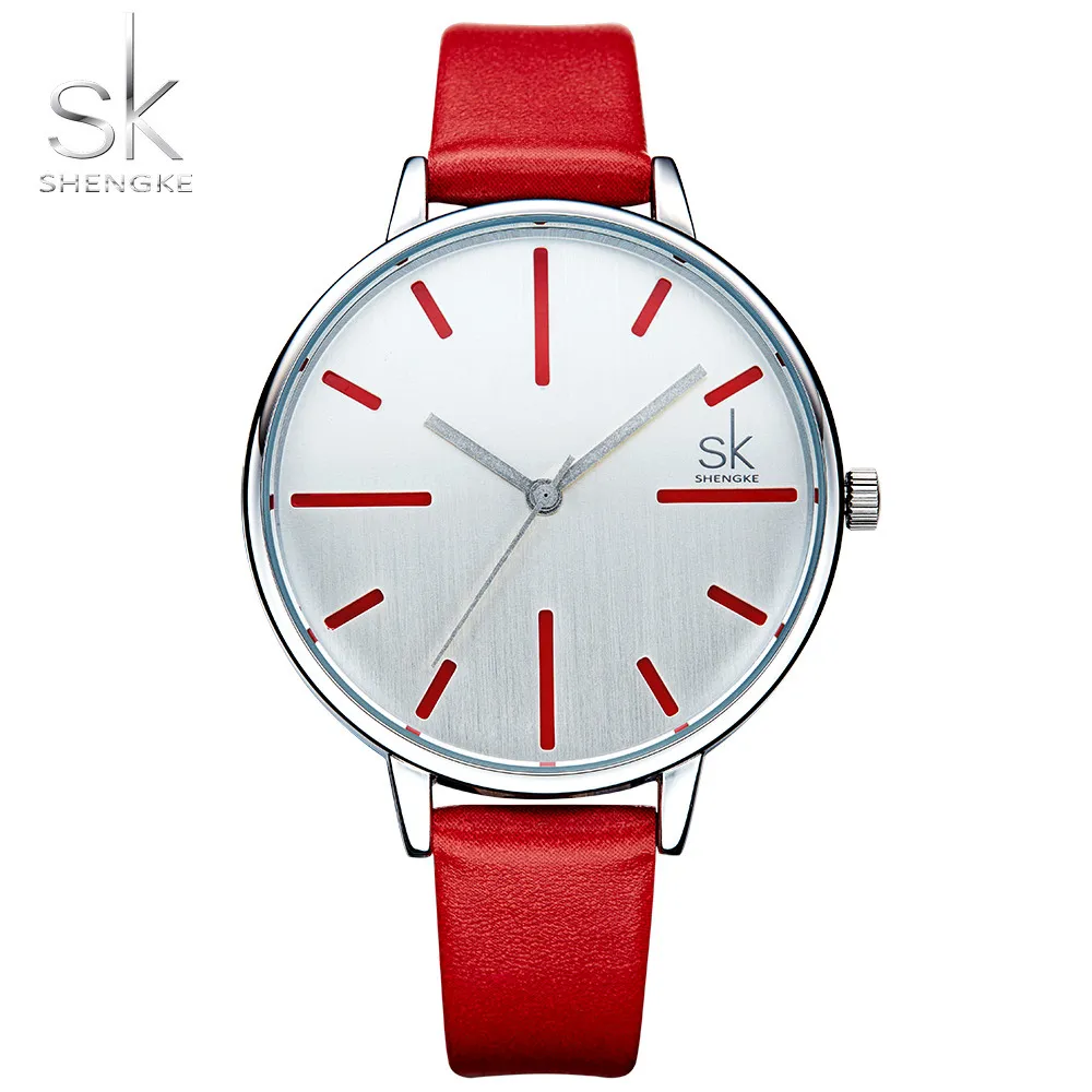Shengke Роскошные кварцевые женские часы Брендовые модные кожаные женские часы Relogio Feminino для девочек Женские наручные часы268o