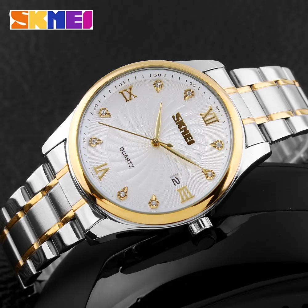 Skmei Fashion Mens Watches Top Brand Luxury Business Watch Men Stainless Strap Quartz腕時計Relogio Masculino 91013505