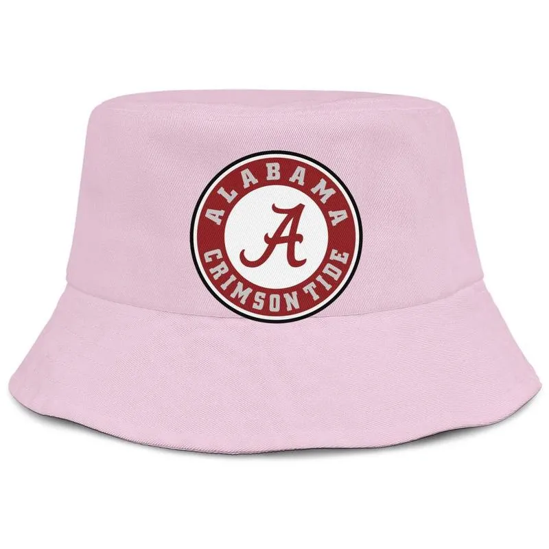 Alabama Crimson Tide para homens e mulheres Buckethat Styles Plain Bucket Baseballcap Football Logo Coconut Tree Core Smoke Mesh White 200z