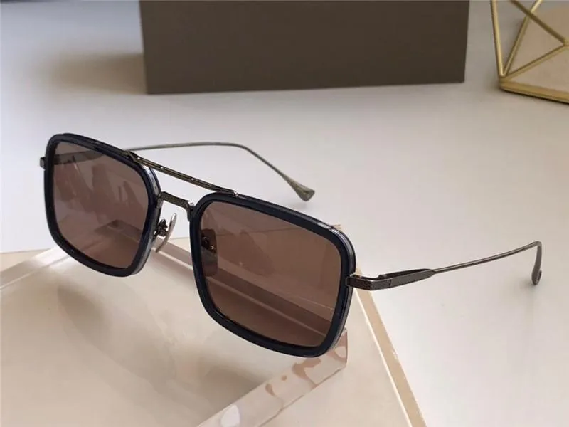 Ny modedesign solglasögon 008 fyrkantiga ramar vintage populära stil UV 400 skyddande utomhusglasögon för män toppkvalitet167l