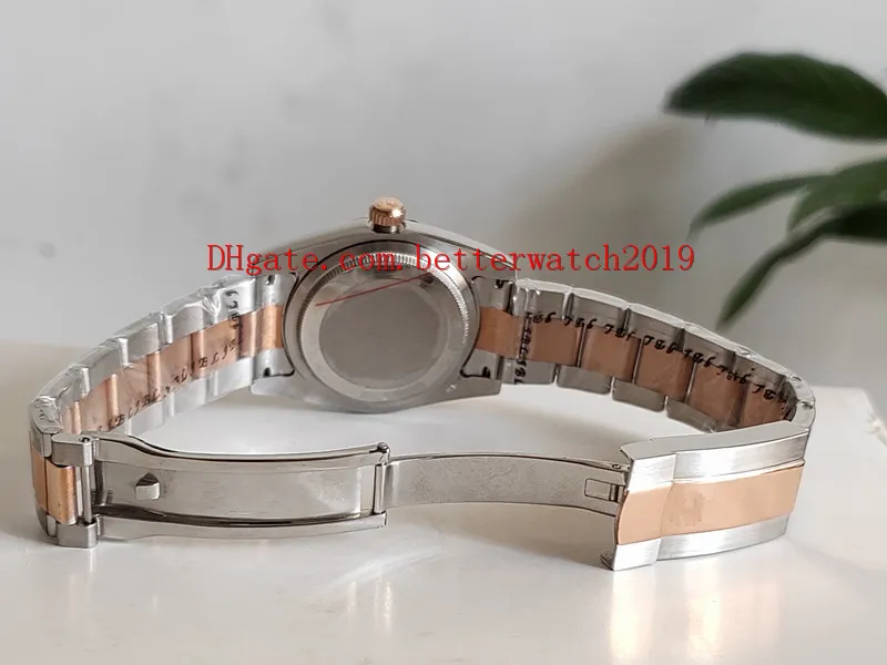 새로운 럭셔리 고품질 여성 시계 36mm 116231 데이트 흰색 다이얼 로마 숫자 18k 로즈 골드 사파이어 자동 남성 Watch306d