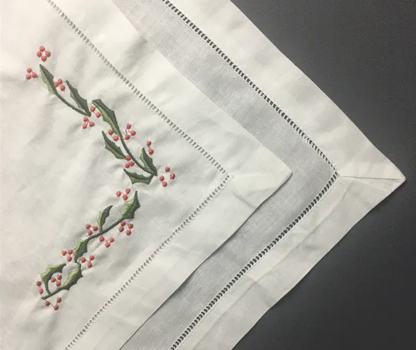 Zestaw 12 domowych tekstyliów Storeczki Linowe serwetki obiadowe z haftowanym haftowanym kwiatem do dekoracji ślubnej 18x18 20x2200s