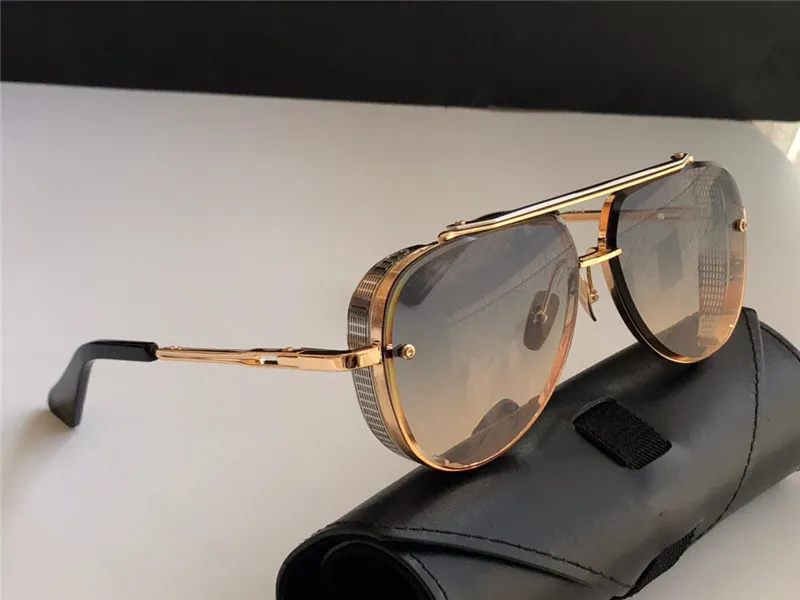 Nouvelles lunettes de soleil populaires en édition limitée huit hommes Design K Gold Retro Pilots Frame Crystal Cutting Lens Top Quality2474