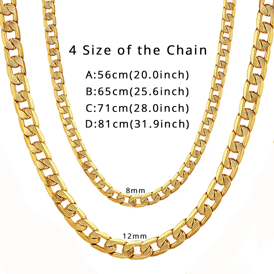 Bijoux Hip Hop longue chaîne à maillons cubains épais colliers dorés avec chaînes de cou en acier inoxydable de couleur or épais pour hommes Jewelry252A