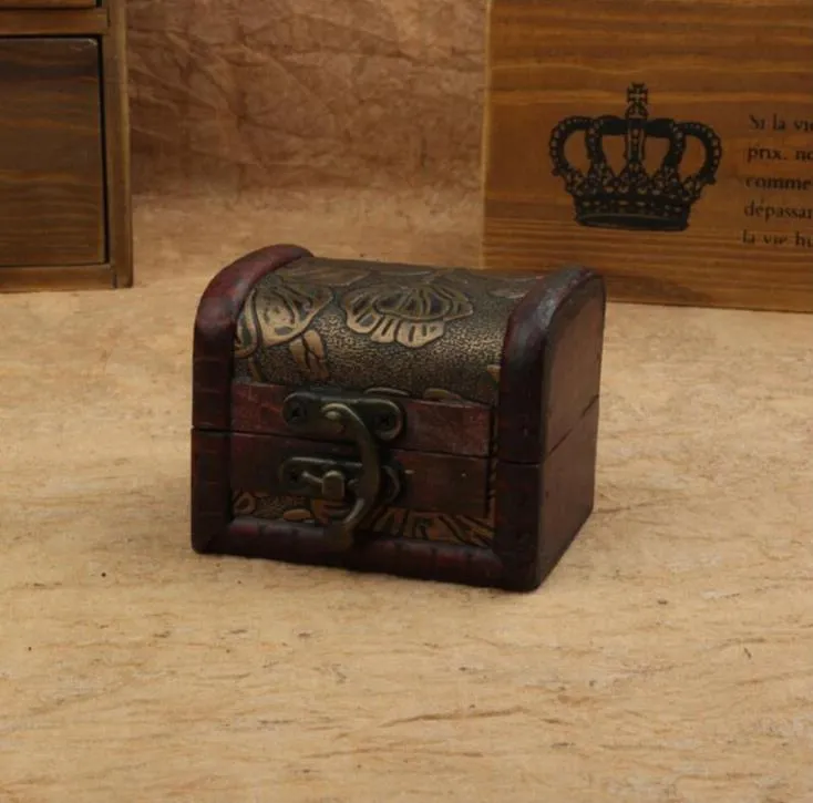 Caja de madera Vintage para almacenamiento de joyas, cofre del tesoro, estuches de transporte, organizador de regalos, diseño antiguo, estuche Vintage SN823227w