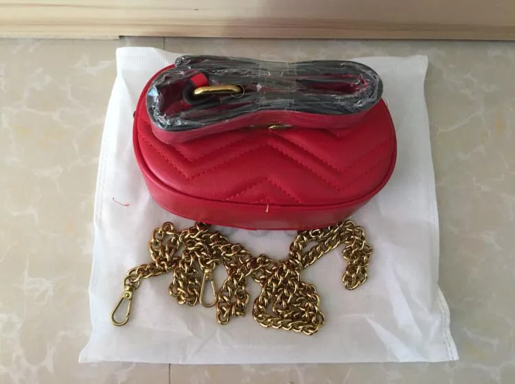 Bolsas de cintura de grife feminino Mulheres de couro genuíno Bolsas de corrente de ouro de pacote de ouro Bumão de saco de bumbum de Bumbag Hands