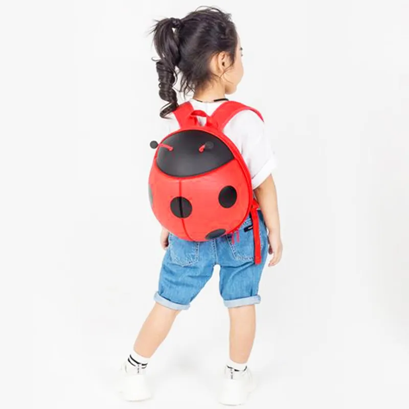 3D Stereoskopische Marienkäfer Kinder Rucksack Mädchen Jungen Kindergarten Oxford Stoffschule Kinder Cartoon Marienkäfer Backpack303p