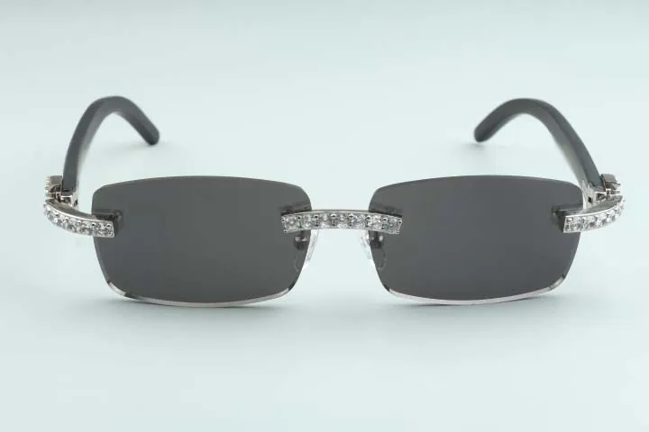 20 Natural Black Horn Mirror Lens 3524012 -B6 Luxury XL Diamond Solglasögon Size 56-18-140mm Glasses239L