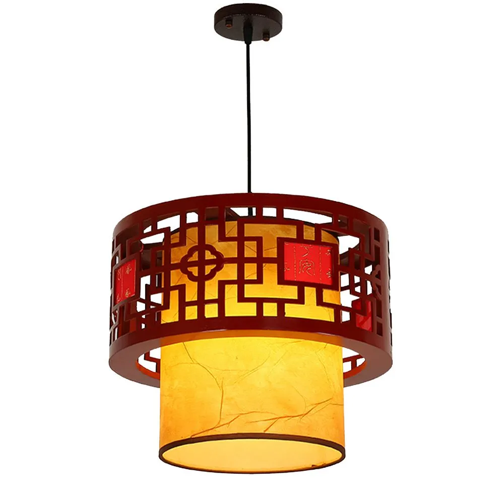 Lampes suspendues en bois pour maison de thé chinoise, lustre de Restaurant, Vintage, salle à manger traditionnelle, éclairage de plafond, balcon, lampe suspendue 244A