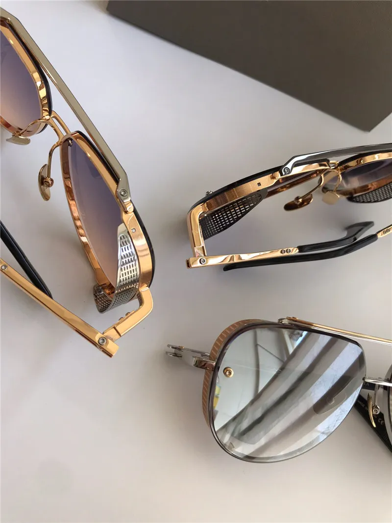 Nouvelles lunettes de soleil populaires édition limitée huit hommes design K or rétro pilotes cadre cristal coupe lentille top qualité 290A