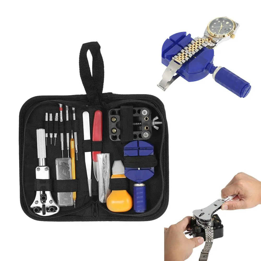 Professionell Watch Reparation Tool Kit Case Opener Link Remover Spring Bar Set Arvur Reparationssatser Set för Watch261E