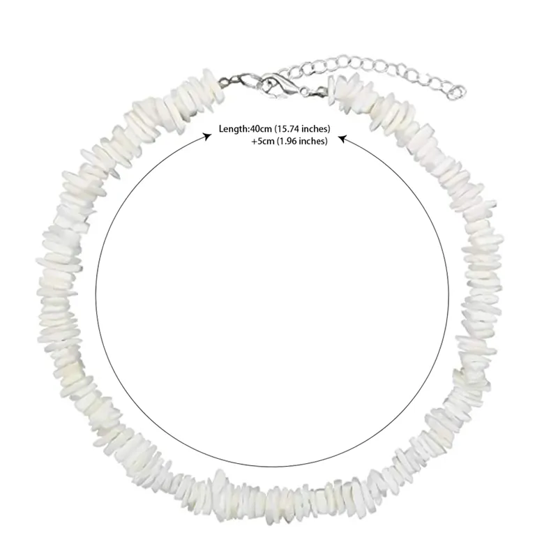 Hawaii Puka – collier ras du cou en coquillage blanc, puces naturelles irrégulières, ras du cou, à la mode, bijoux de plage d'été 277U