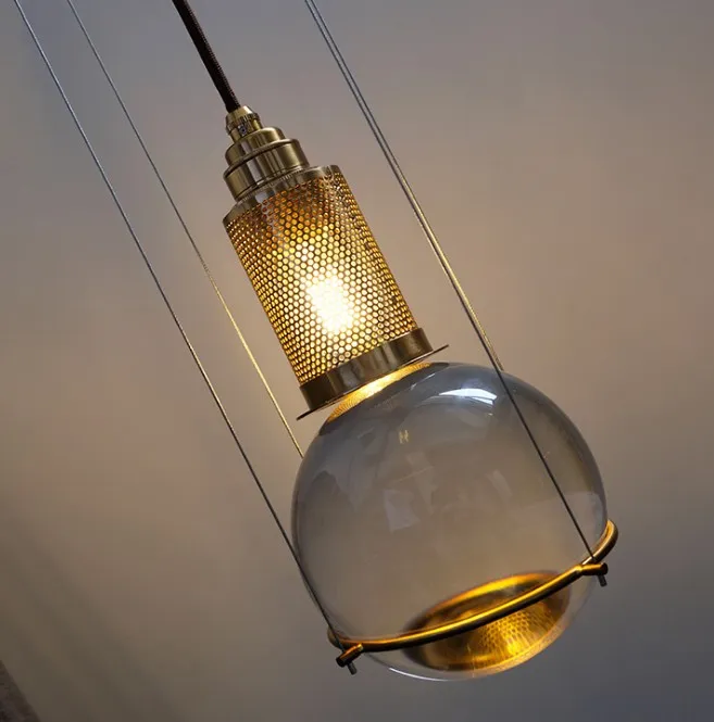 Lampes suspendues en cristal post-modernes LED lampe suspendue boule pour salon cuisine luminaires luminaire décor LLFA239T