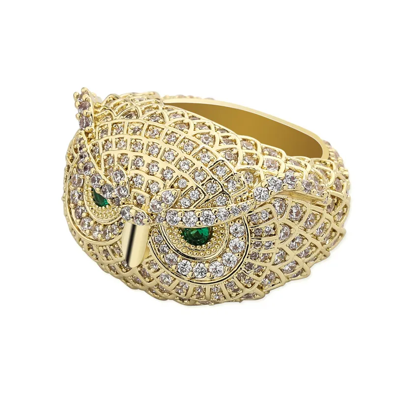 Luxe Zircon Hibou Anneaux Pour Hommes Femmes À La Mode Rappeurs Rhodium 18K Plaqué Or Hip Hop Cluster Anneaux Jewelry1945296