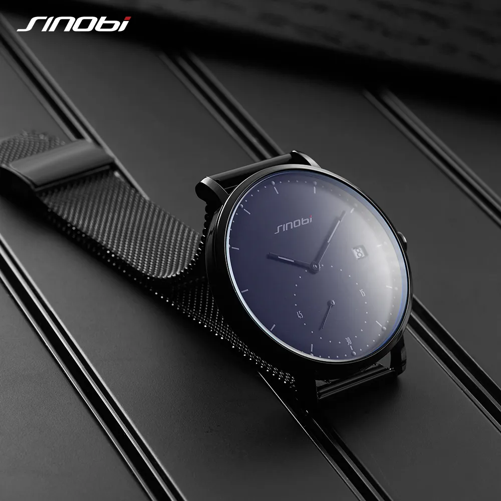 cwp 2021 SINOBI модные мужские часы лучший бренд класса люкс кварцевые мужские повседневные тонкие сетчатые стальные водонепроницаемые спортивные часы Relogio Masculino216s