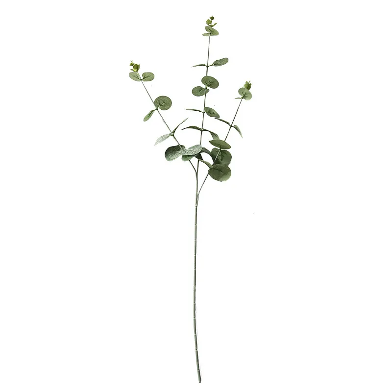 65cm 시뮬레이션 꽃 유칼립투스 인공 식물 녹지 유칼립투스 잎 결혼식 꽃 가정 장식 atificial296c