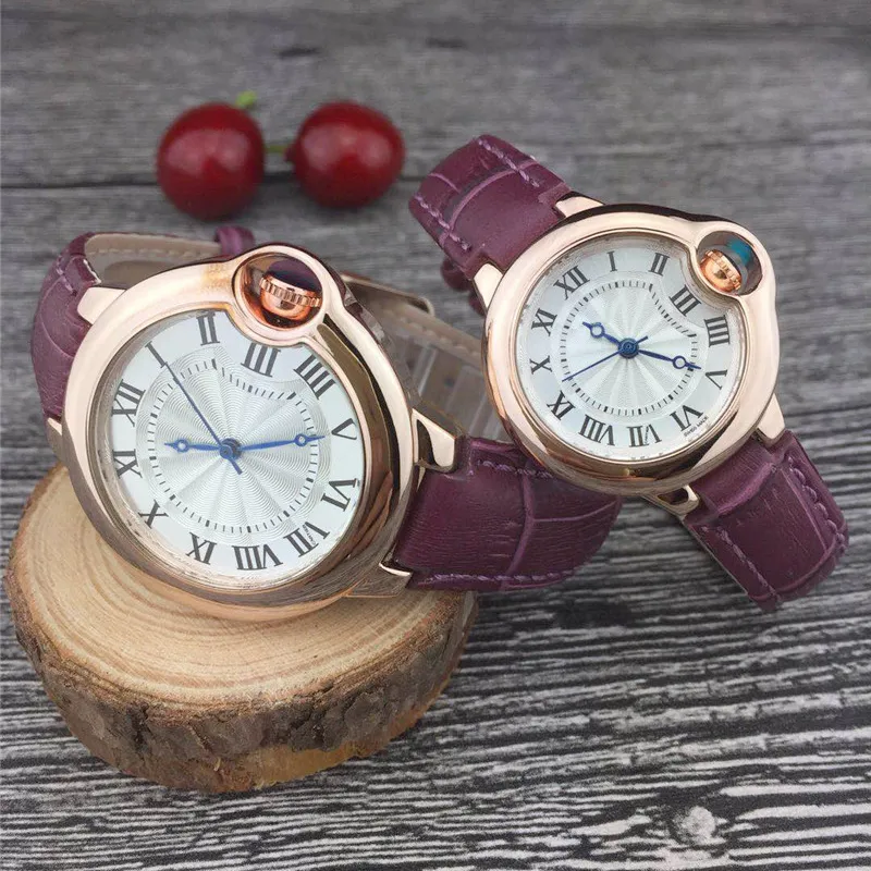 Fashion Style Dress Mens Watch Quarz Movement Woman Watches Leather Strap with Diamond Scale Lifestyle Waterproof Analog Wristwatc334m