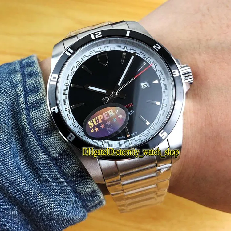 High Quality Black Date Dial Japan Miyota Automatic Mechanical 20500N Mens Watch 316L Stainless Steel Case Steel Band Sport Watches