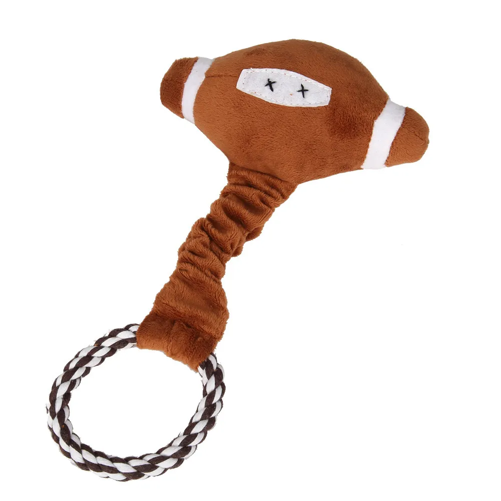 Animaux de compagnie jouet en peluche tressée en coton corde sport ball toys for chiot chien animaux de compagnie squeaker son