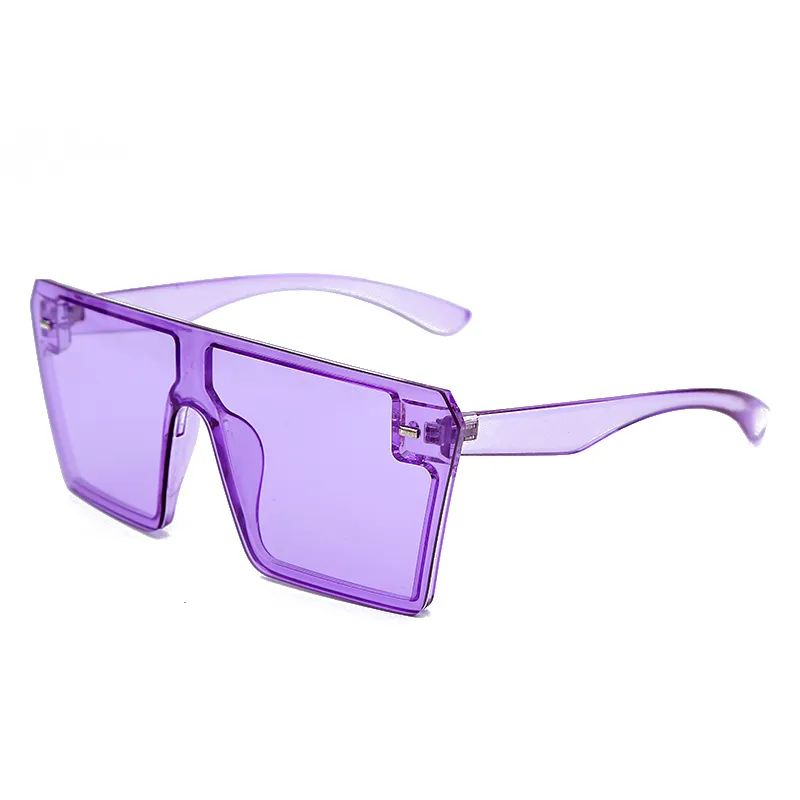 Негабарированные квадратные солнцезащитные очки женщины мода плоская топ красочный чистый линз солнечные очки винтажные мужчины Gafas очки238L