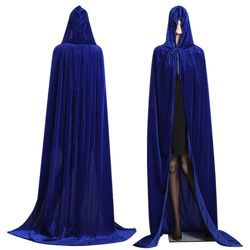 Halloween wiedźmy Cloak Cosplay Costplay Kobiety mężczyźni dla dorosłych impreza sukienka Długa czarna deguisement Prince Princess Hooded Cloaks Capes2946