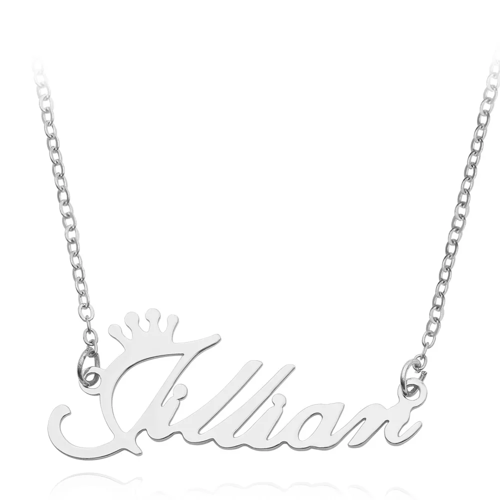 Personalizado nome inglês colares pulseira para mulheres homens carta de aço inoxidável pingente charme correntes de prata ouro moda 291s