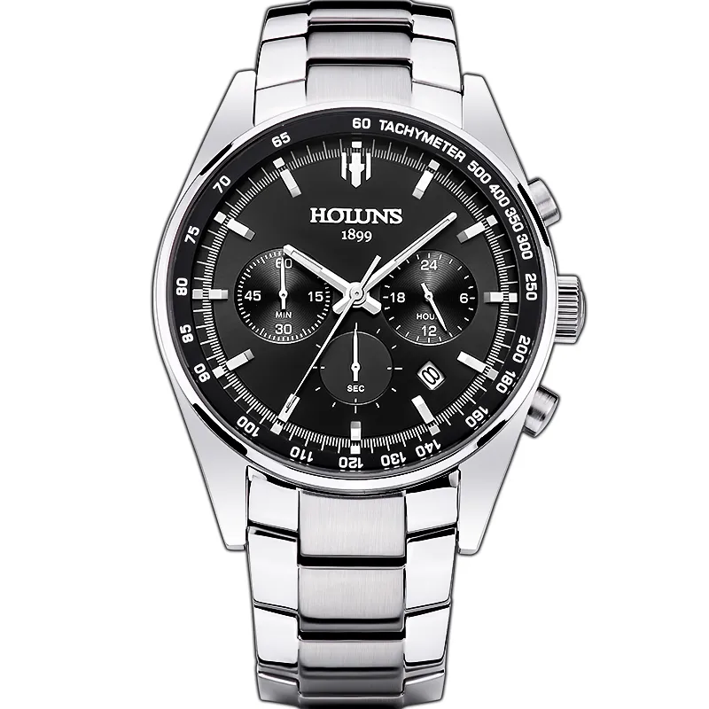 Relógios masculinos marca de luxo moda relógio de quartzo azul dial prata aço relógios ferramentas para relojoeiros relogio masculino ss b2668