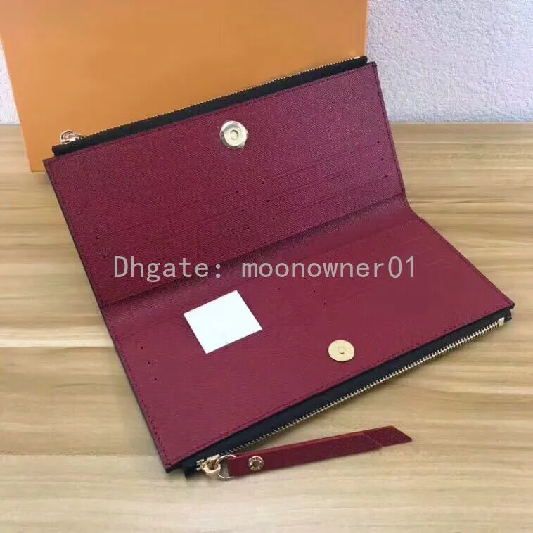 Whole Classic Ladies Long Willet para mujeres Multicolor Designer Moned Purse Purse Packer Package Original Ladies Zipper Wallet PO320T
