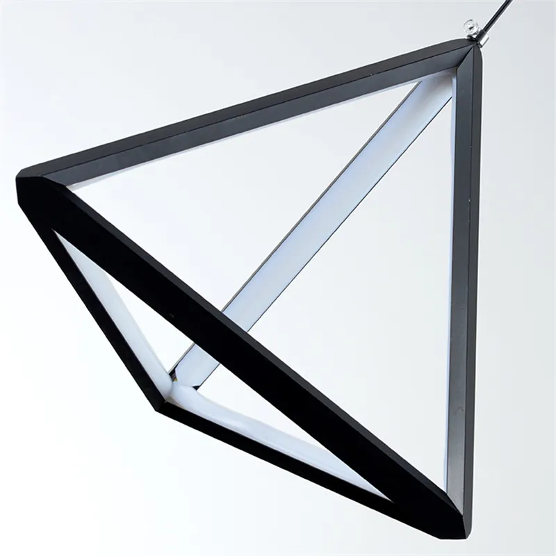 Moderne Led Pendentif Luminaire Nordique Noir Triangle Lampe Suspendue Cuisine Salon Salle à manger Chambre Maison Décor201M