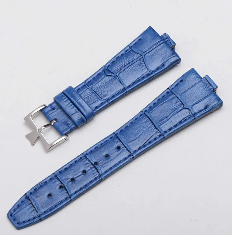 Zwart Donkerblauw Echt Koe lederen bandjes fit Voor constantin 47660 000G-9829 horloge 25mm 9mm lug Overzeese horlogebanden bracelet2790