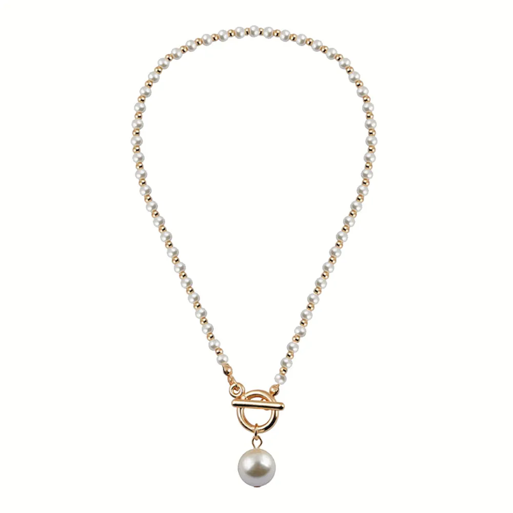 Werbeartikel Mode Imitation Perlen Halskette CCB Cross Halskette Perlen Halskette Mädchen Schmuck 287a