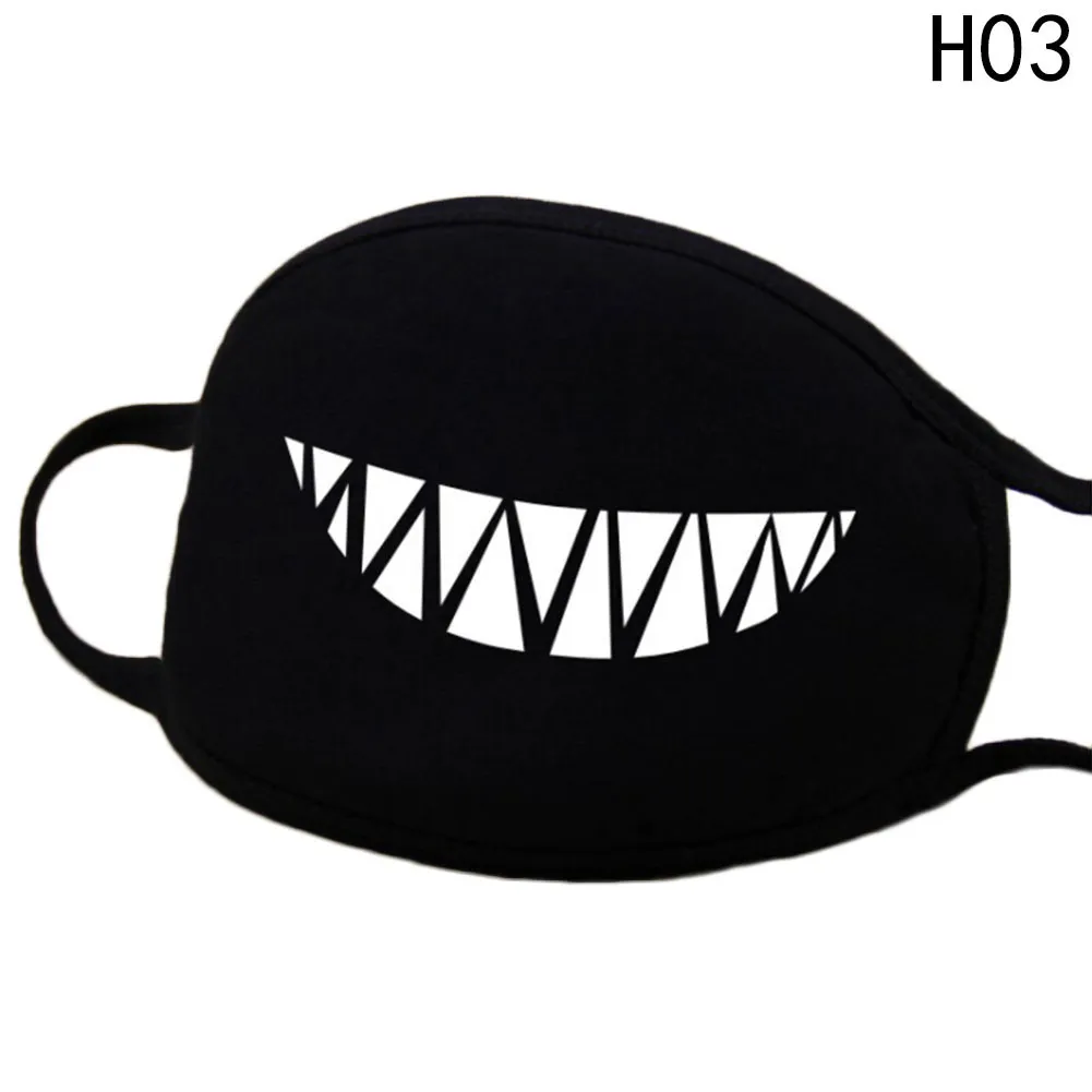 13 Arten von Mustern Frau Männer Mode Cartoon lustige schwarze Baumwolle Schwarze Mund halb Gesicht weicher Antifog Antidust Mask3613217