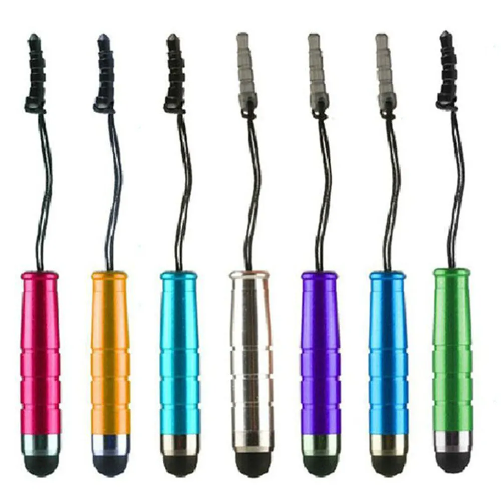 Lot Mini Bullet Stylus Touch Pen With Dust Plug For Mobile Cell Phone Tablet PC For Capacitive Screen3782915