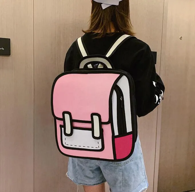 Designer Unisex Cartoon Cartoon Zweidimensionaler Rucksack Luxus Besondere Persönlichkeit Stil Rucksack Student Schultaschen Hohe Qualität284r