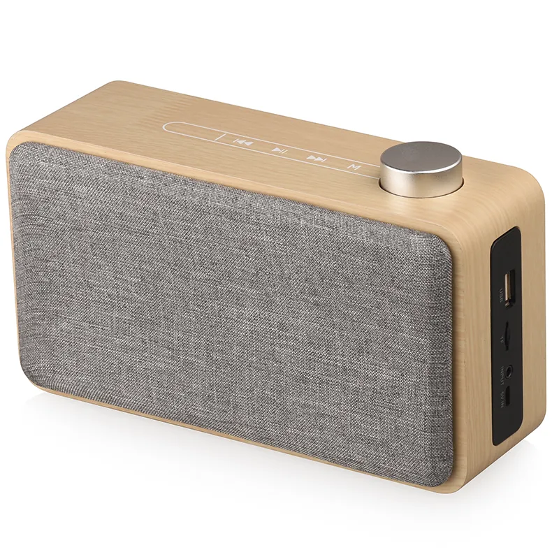 Alto-falante de madeira Bluetooth HiFi Caixa de madeira com botão de toque sem fio estéreo portátil Subwoofer Cartão TF USB MP3 Music Player para Cellp7048219