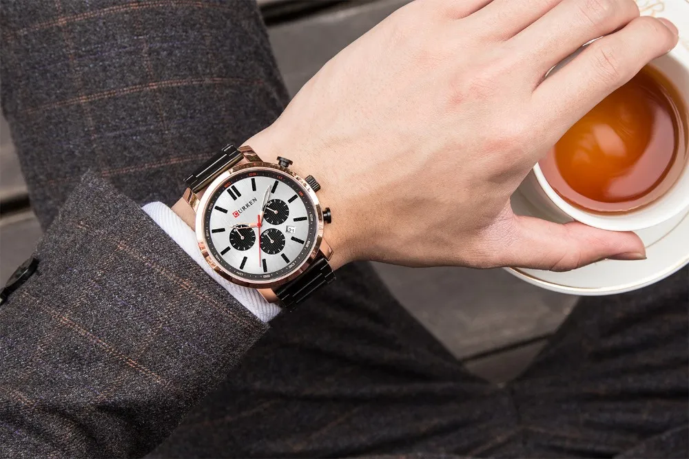 Montres hommes décontracté chronographe montre-bracelet marque de luxe CURREN acier inoxydable résistant à l'eau 30 M Relogio Masculino290A