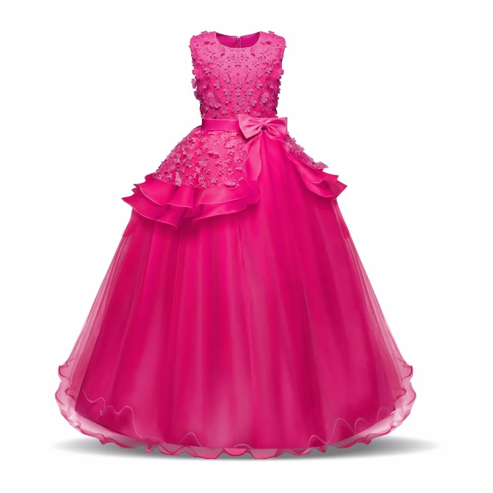 Robes d'adolescentes pour fille 10 12 14 ans anniversaire fantaisie robe de bal fleur mariage princesse robe de soirée enfants vêtements T2001074996933