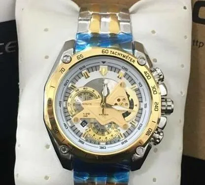 Klasyczny zegarek modowy EFR-550 Watch Bull Steel Band for Man Quartz z oryginalnym setem 292m