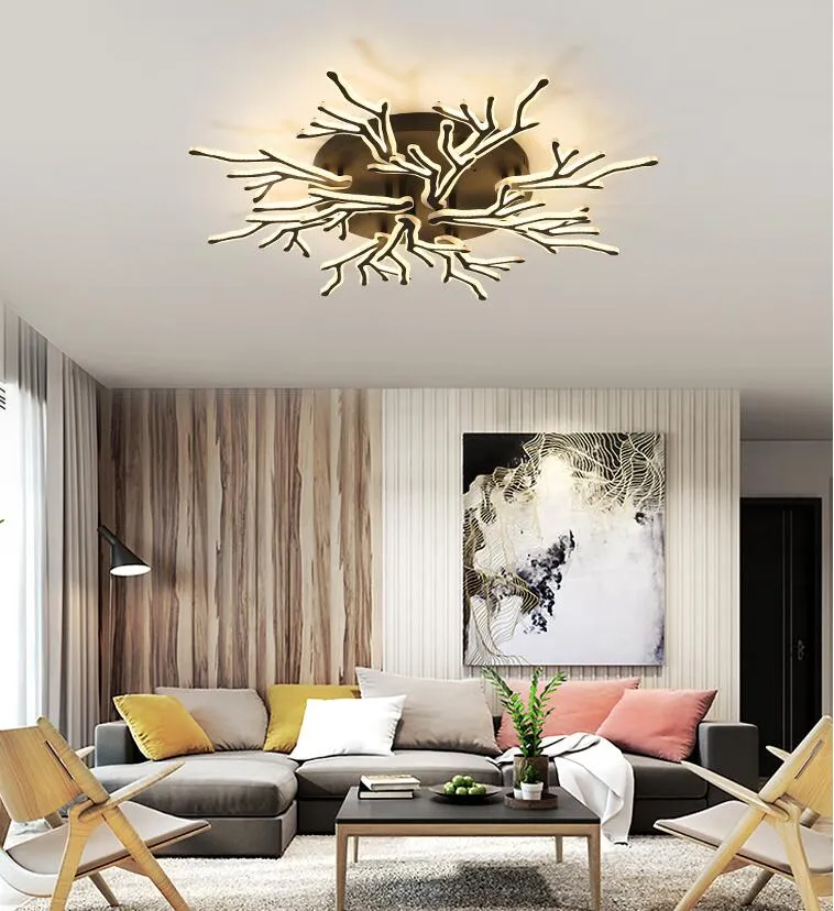 Modern Led Ceiling Light Antler Chandelier Lighting Acrylic Plafond Lamp for Living Room Master Room Bedroom285I
