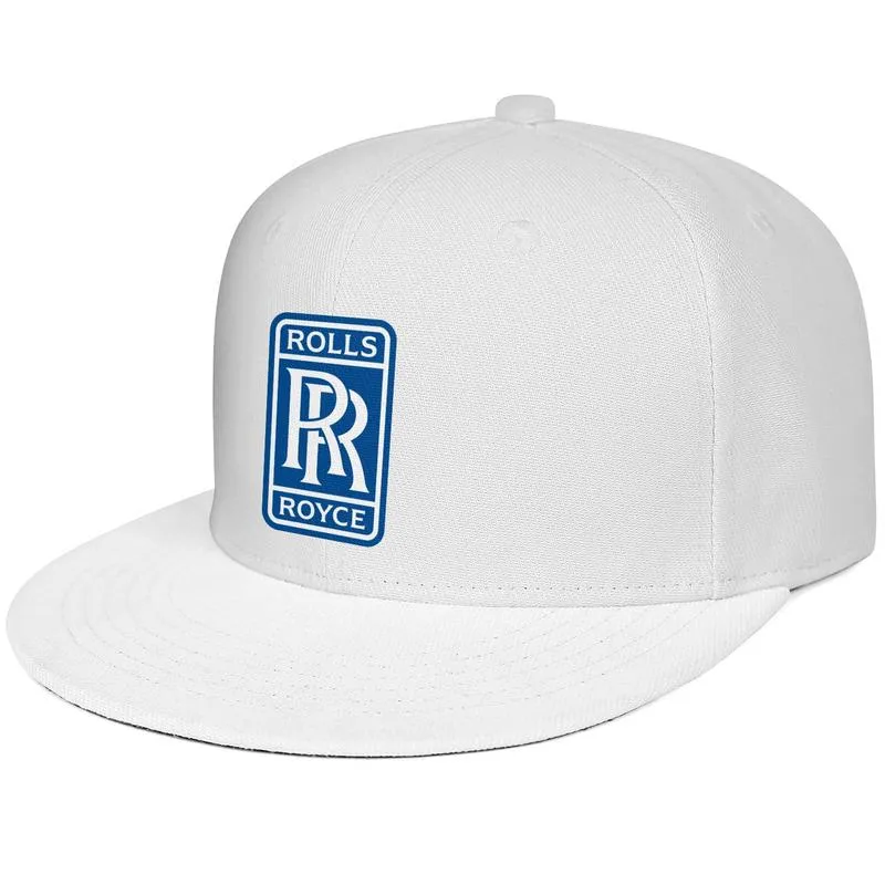 Rolls Royce Logo hommes et femmes snap back casquette de baseball cool blanc Hip Hopflat brimhats symbole logo emblème RR LOGO Bleu en détresse 4071287