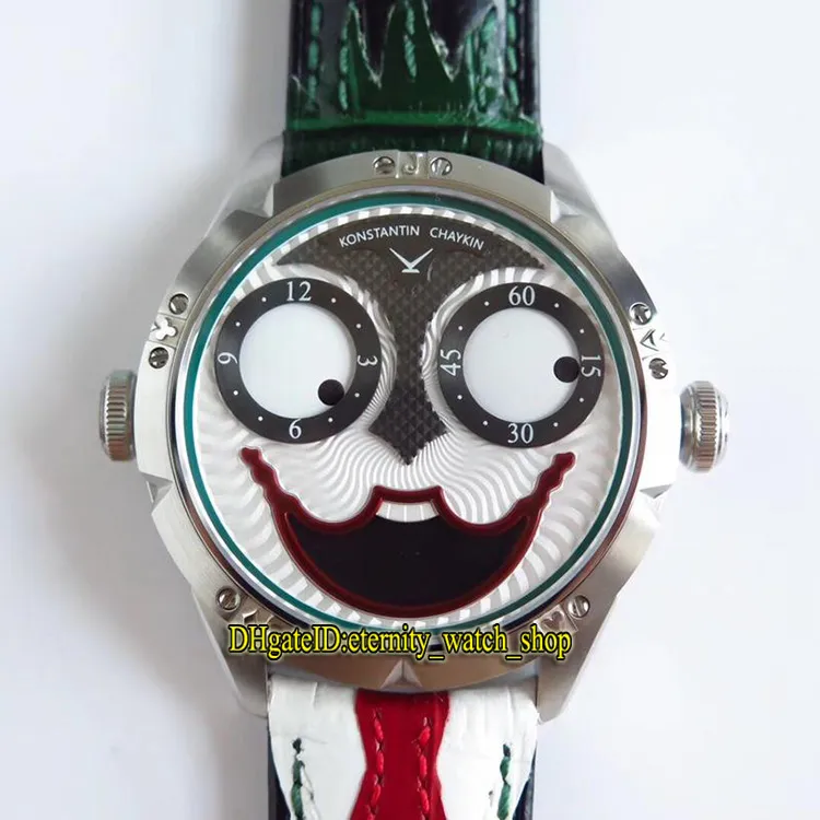 TW V3S Edition Konstantin Chaykin Joker Moon Phase Weißes Zifferblatt NH35A Automatische mechanische Herren Watch Bogen Biege Leder Designer 2304