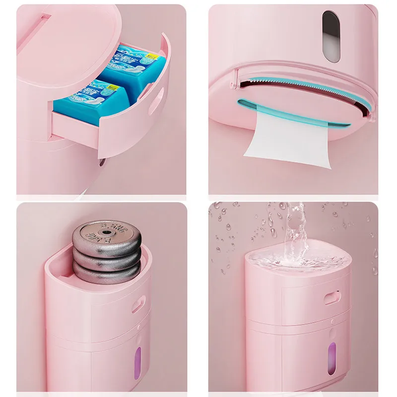 GUNOT UV Sterilization Toilet Paper Holder Portable Hygienic Paper Dispenser Bathroom Storage Box Home Bathroom Accessories T20042328n