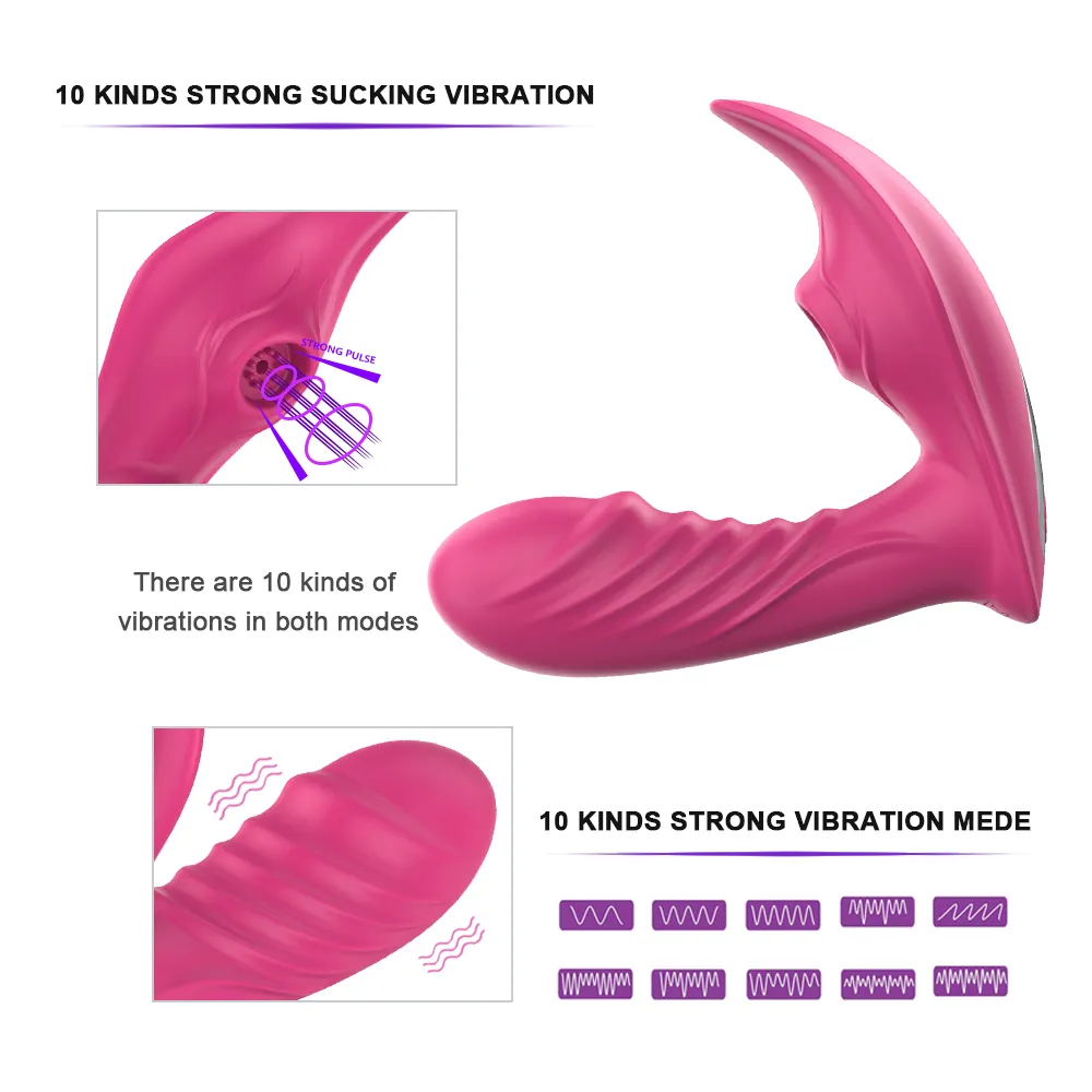 Wearable Culotte Gode Vibromasseur 10m Wireles Télécommande Mamelon Sucer Vibrant Clitoris Anal Masturbateur Sex Toys pour Femmes Y200422